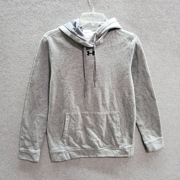 Under Armour Men Sweatshirt XS Gray Hoodie Logo Pockets Long Sleeve ColdGear - Picture 1 of 8